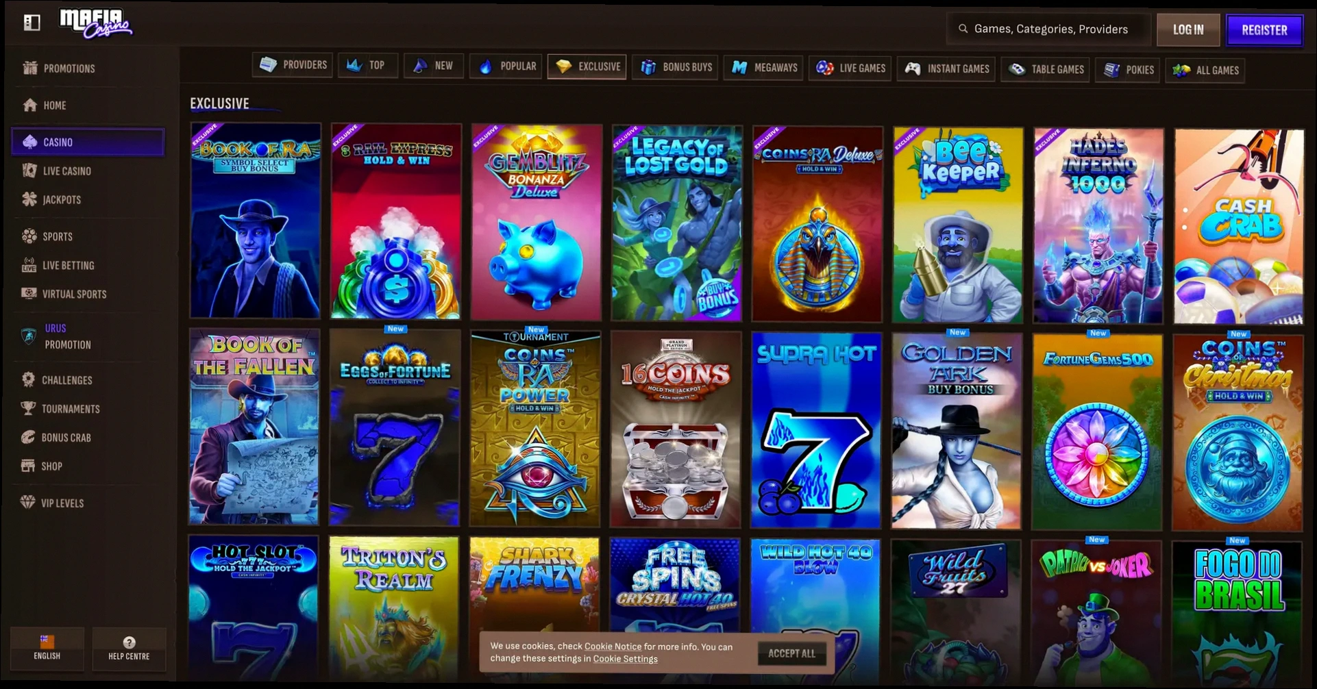 Mafia Casino 100% fino a 500€ + 200 Giri Gratuiti